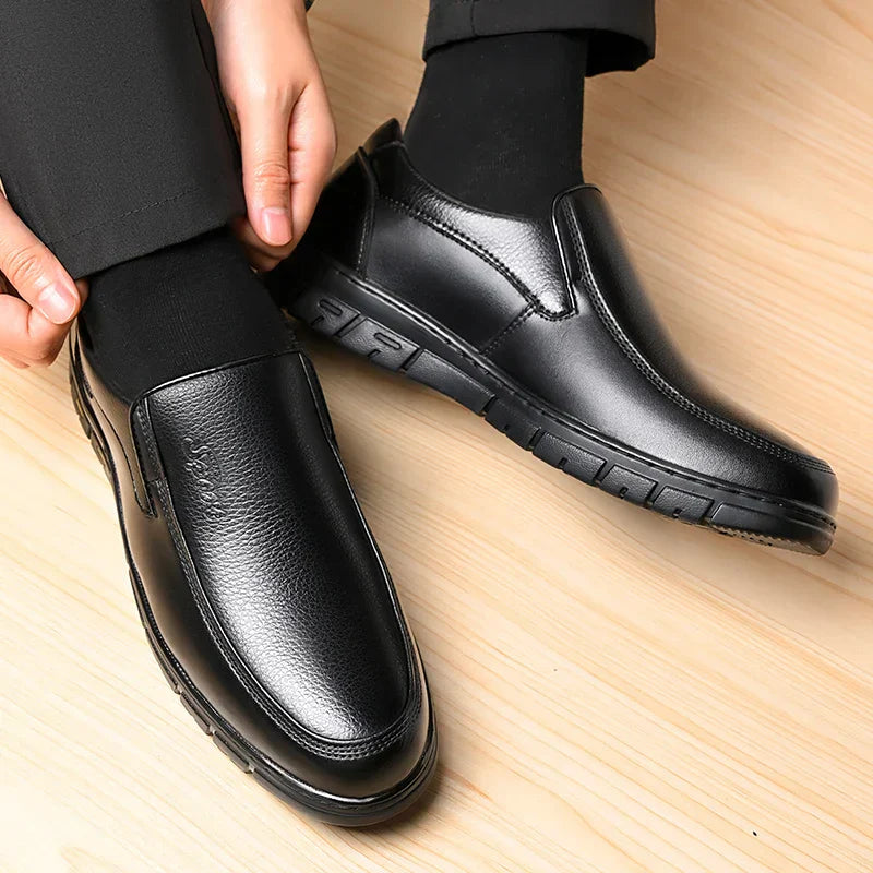 Genuine Leather Slip-On Dress Shoes